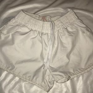 White basic gym shorts